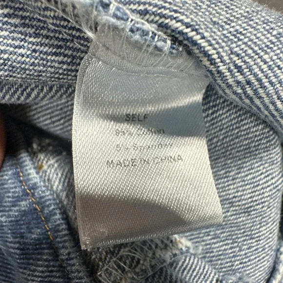 Clara Jayne Jean Jacket Women's M Cropped Ruffled Distressed Denim L/S - Picture 8 of 9